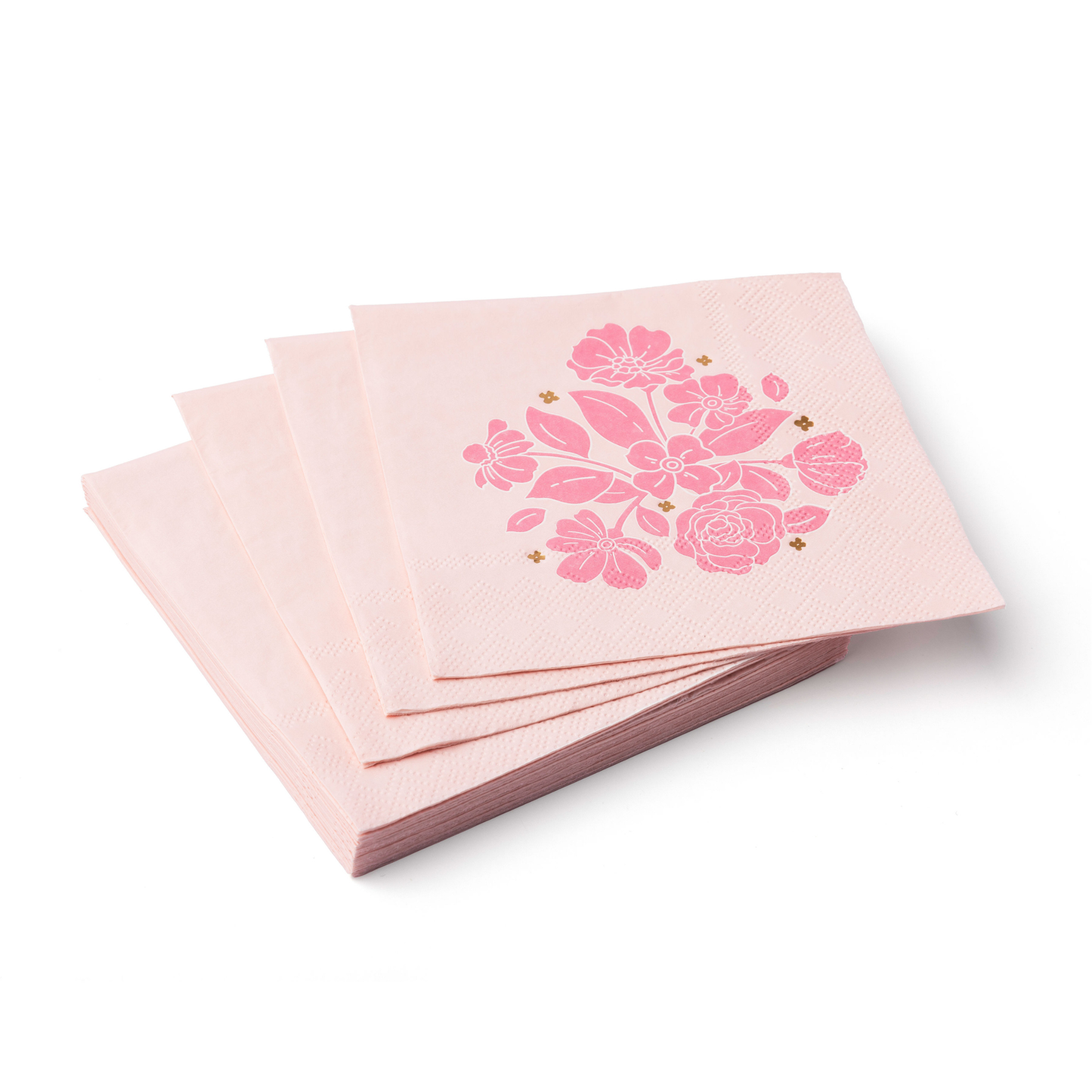 PETAL PINK ELEGANT FLORAL COCKTAIL NAPKINS