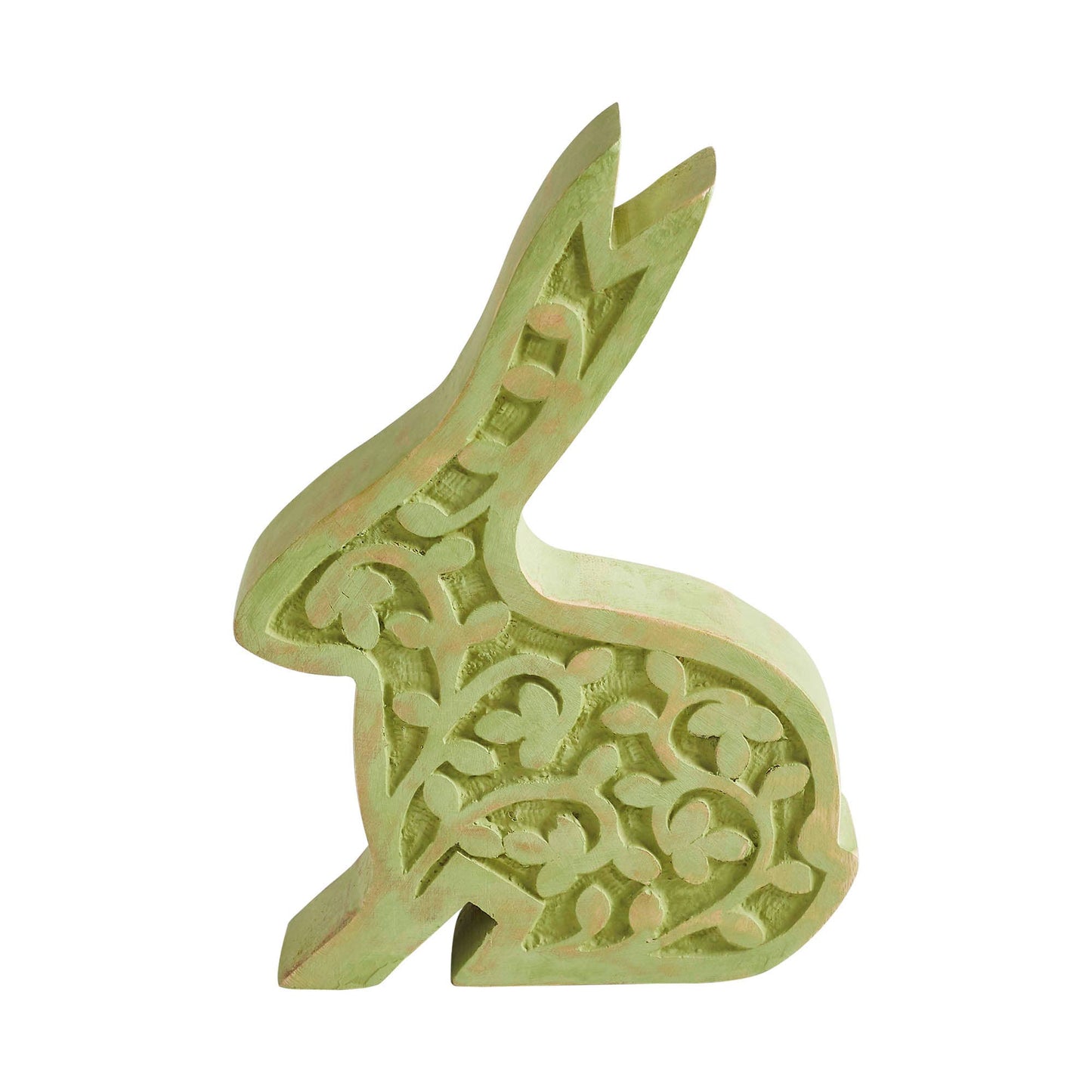 Bunny Hop Wooden Sitting Bunny In Green