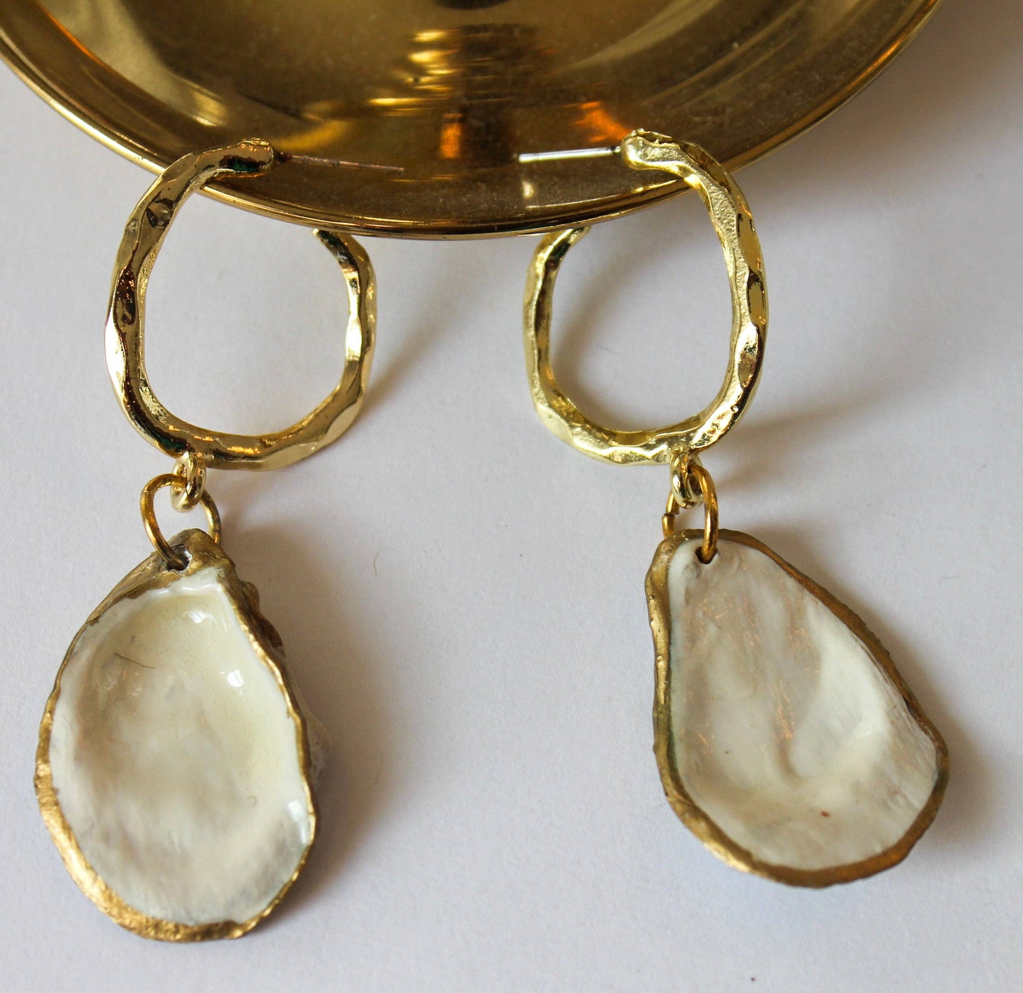Caroline Hoops ~ Lowcountry Oyster Earrings