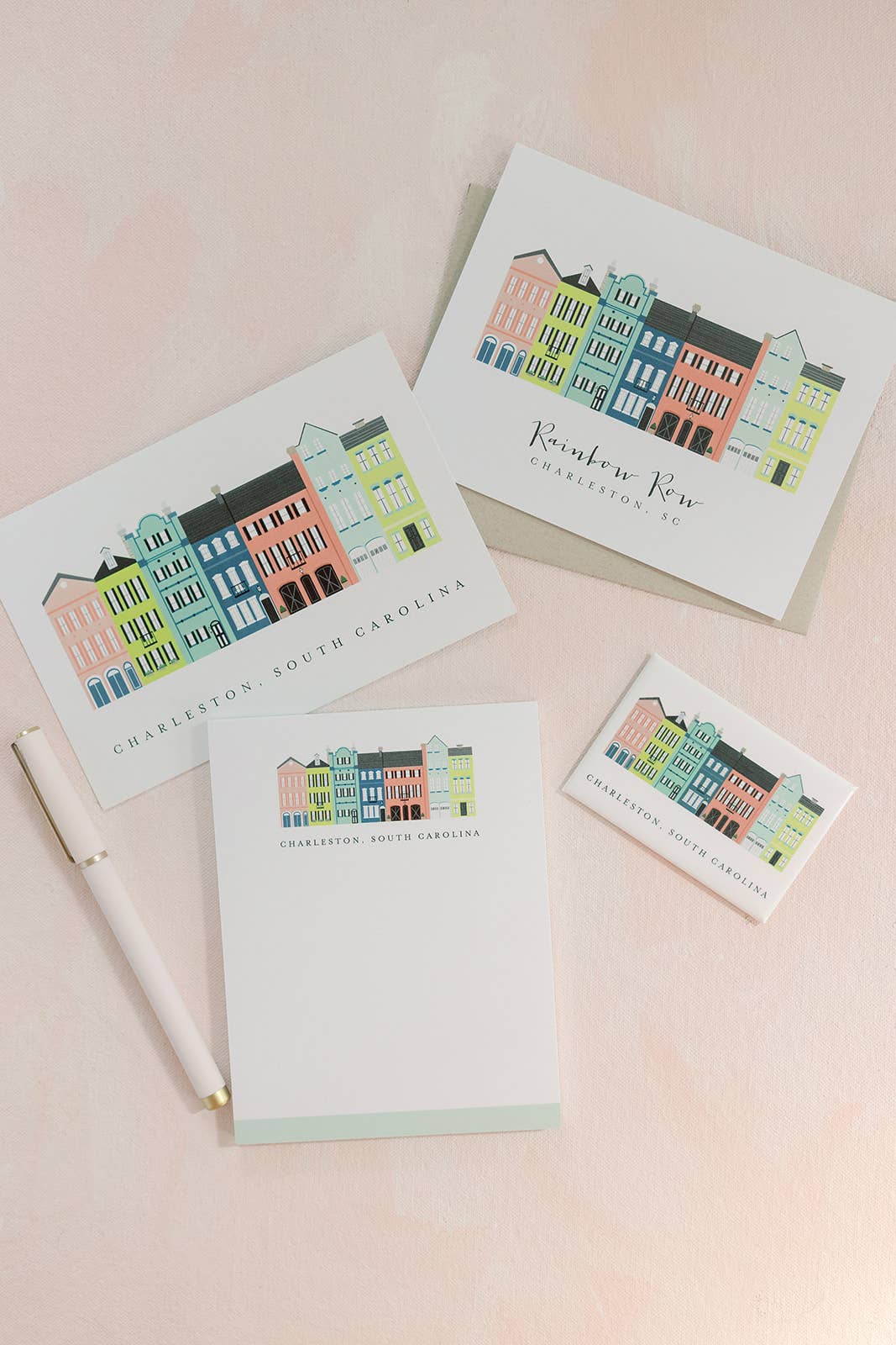 Rainbow Row Postcard