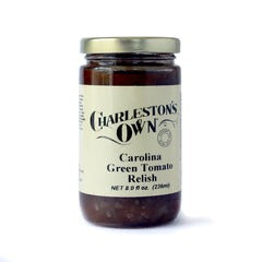 A jar of Charleston's Own Carolina Green Tomato Relish. Locally made in Charleston