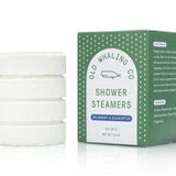 A box of shower steamers with 'Spearmint & Eucalyptus' locally made in Charleston