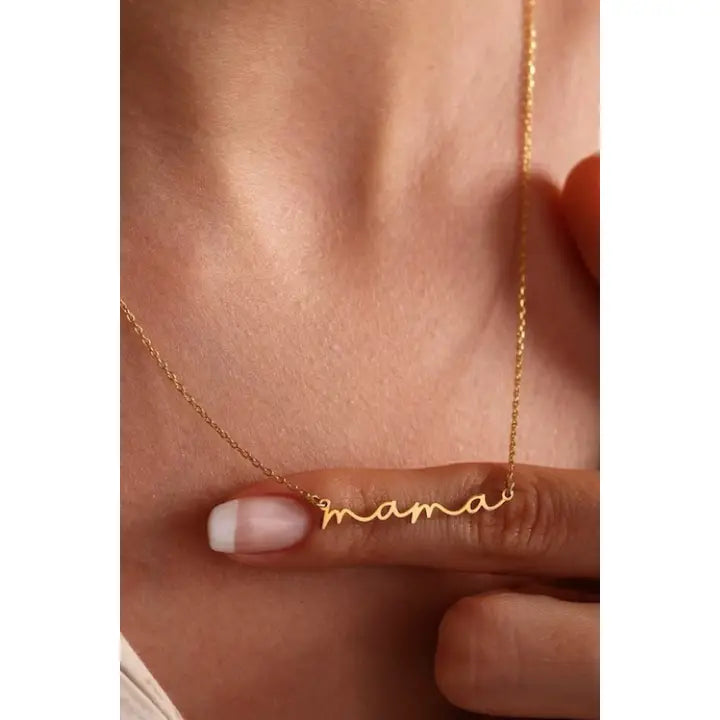 18k Gold Plated Waterproof Stainless Steel Mama Necklace
