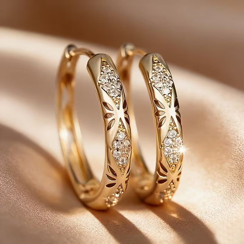Micro-Pave CZ Hoop Earrings