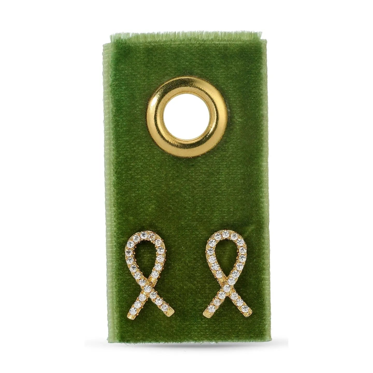 Single Gold Studs on a Velvet Tag