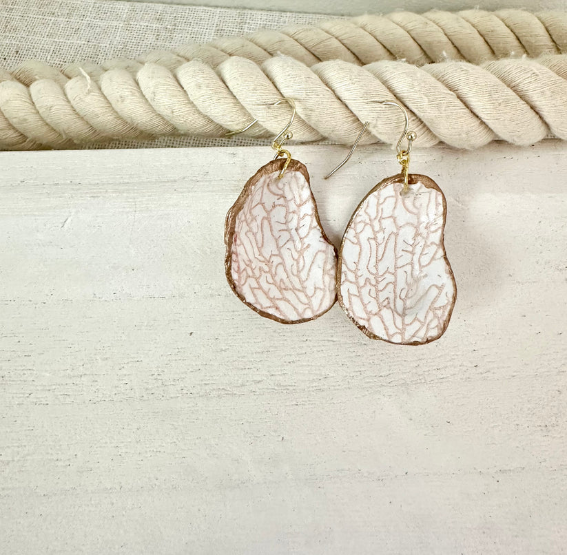 Coral Oyster Shell Earrings | 3 Colors