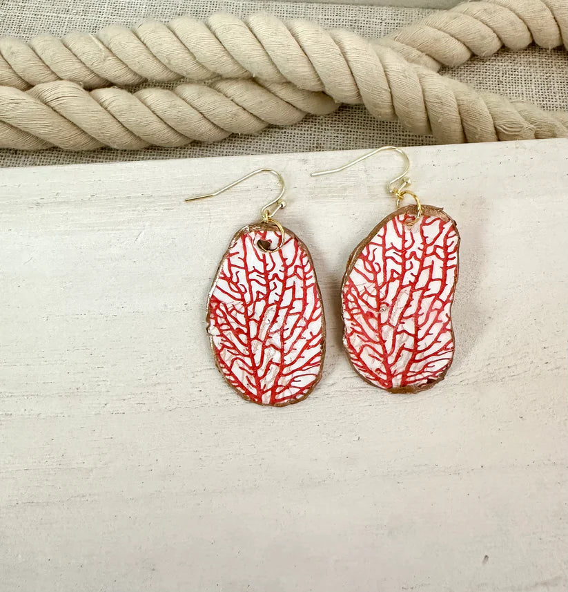 Coral Oyster Shell Earrings | 3 Colors