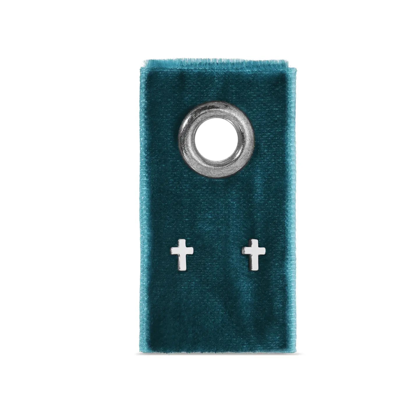 Small Cross Studs on Velvet Tag