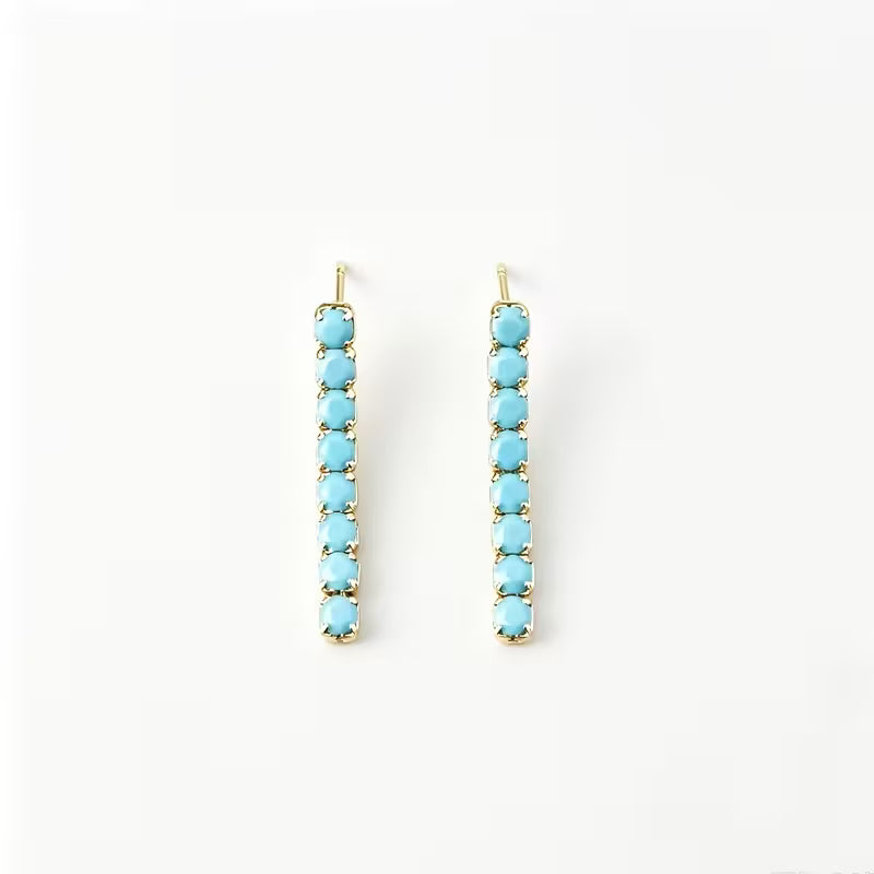 Vintage Style Turquoise Pendant Earrings