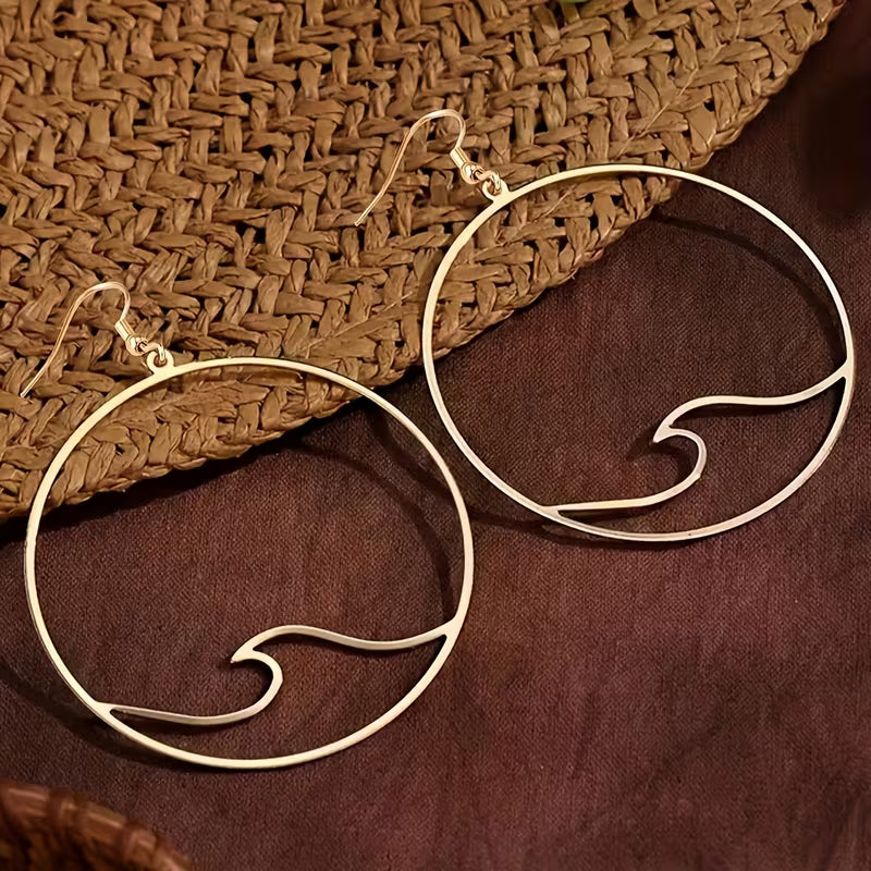 Large Wave Earrings
