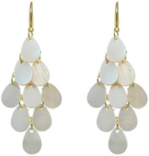 White Shell Drop Dangle Earrings