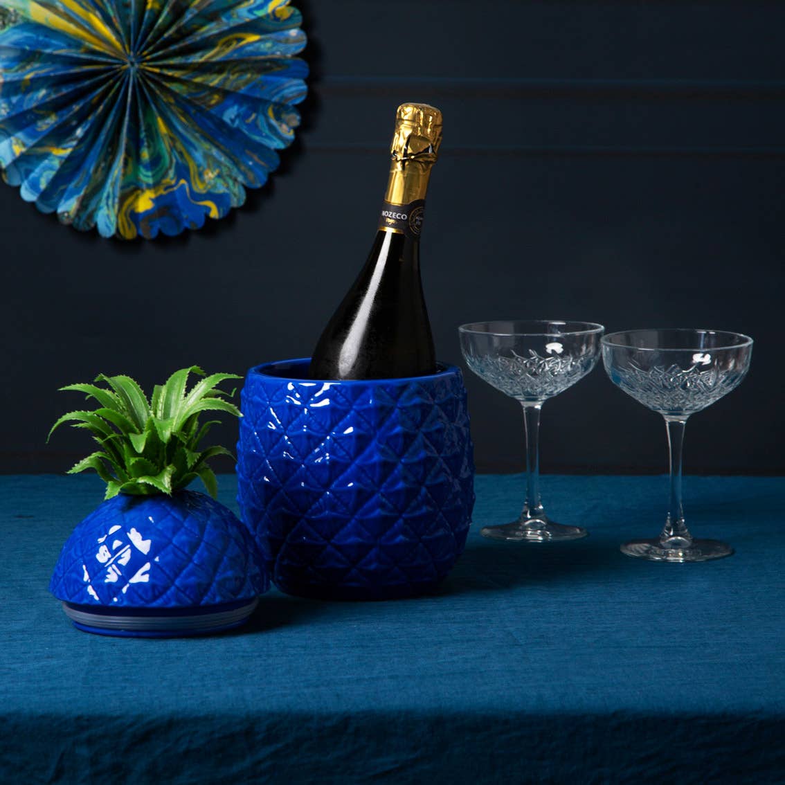 Blue Pineapple Ice Bucket