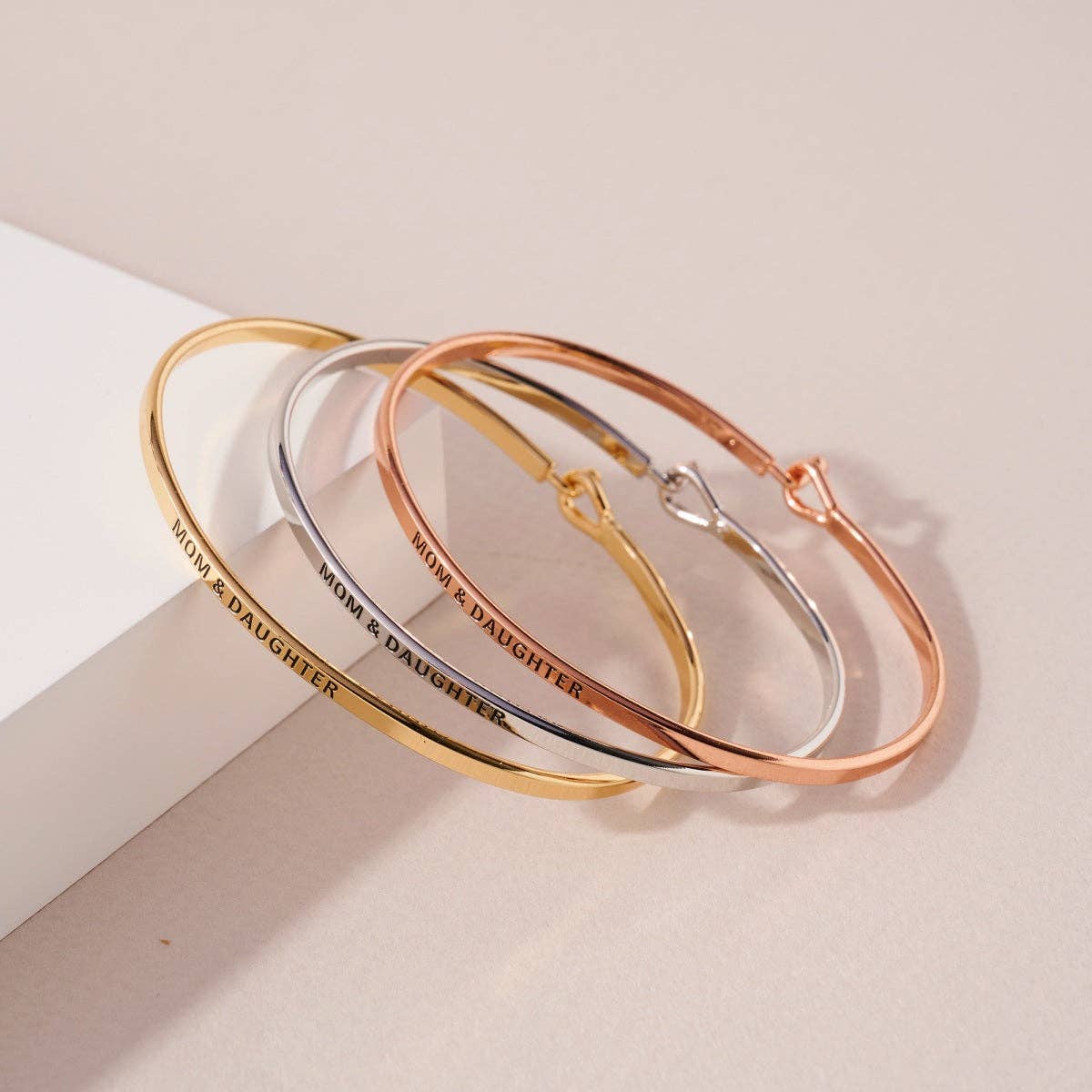 MOM AND DAUGHTER Inspirational Lasso Bracelet Bangle Bracelet