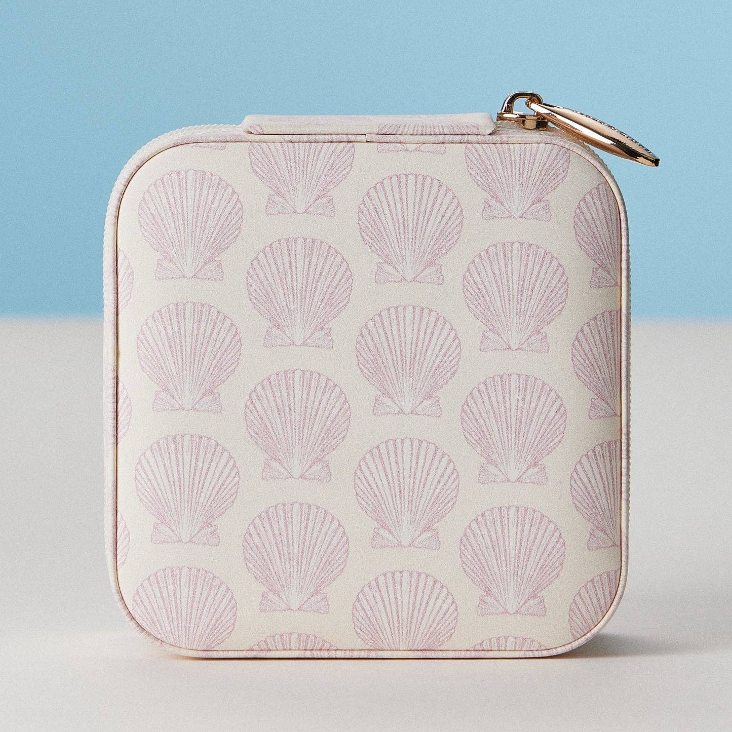 Pink Shell Travel Jewelry Box