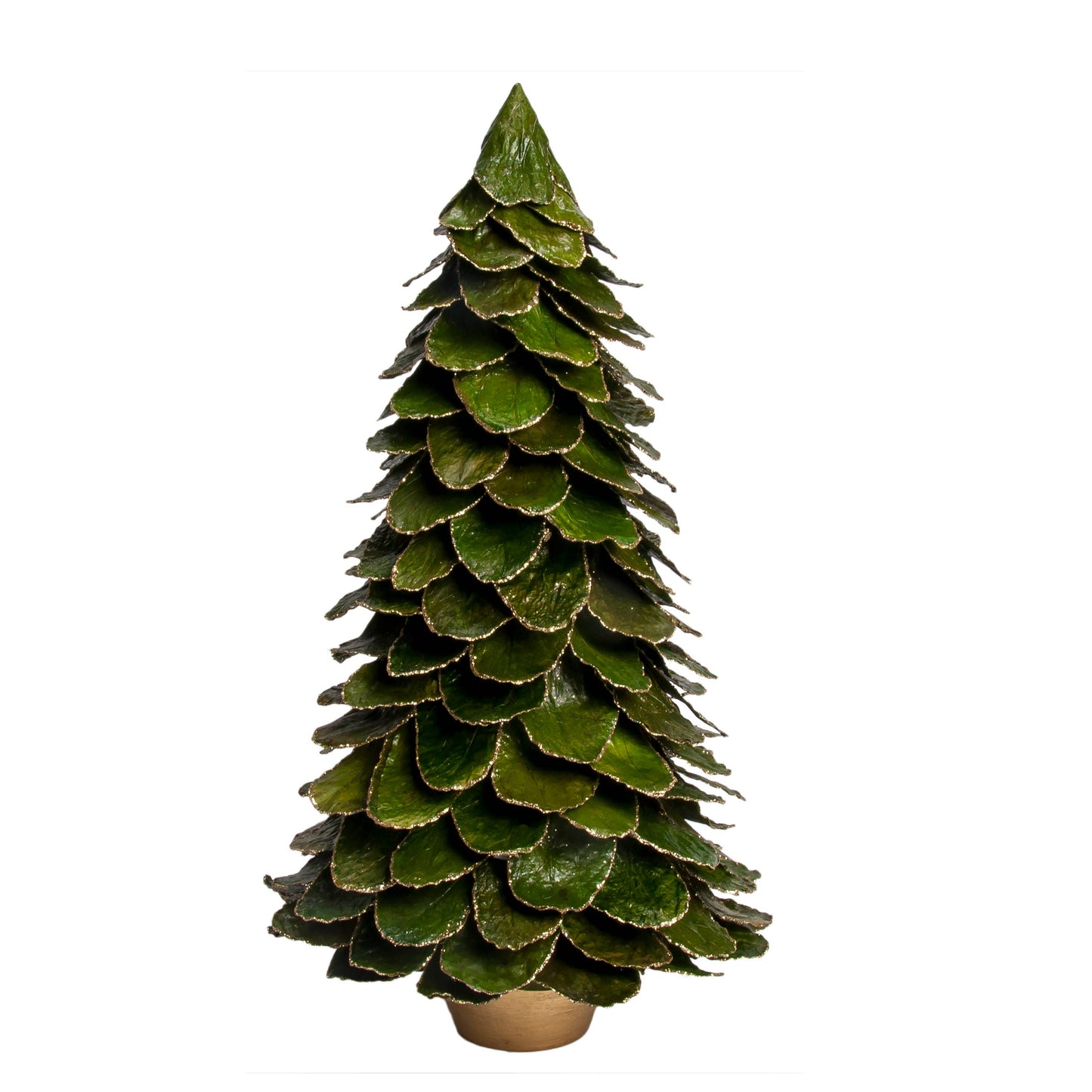 Potted Butterfly Leaf Cone Tree (Green/Gold)