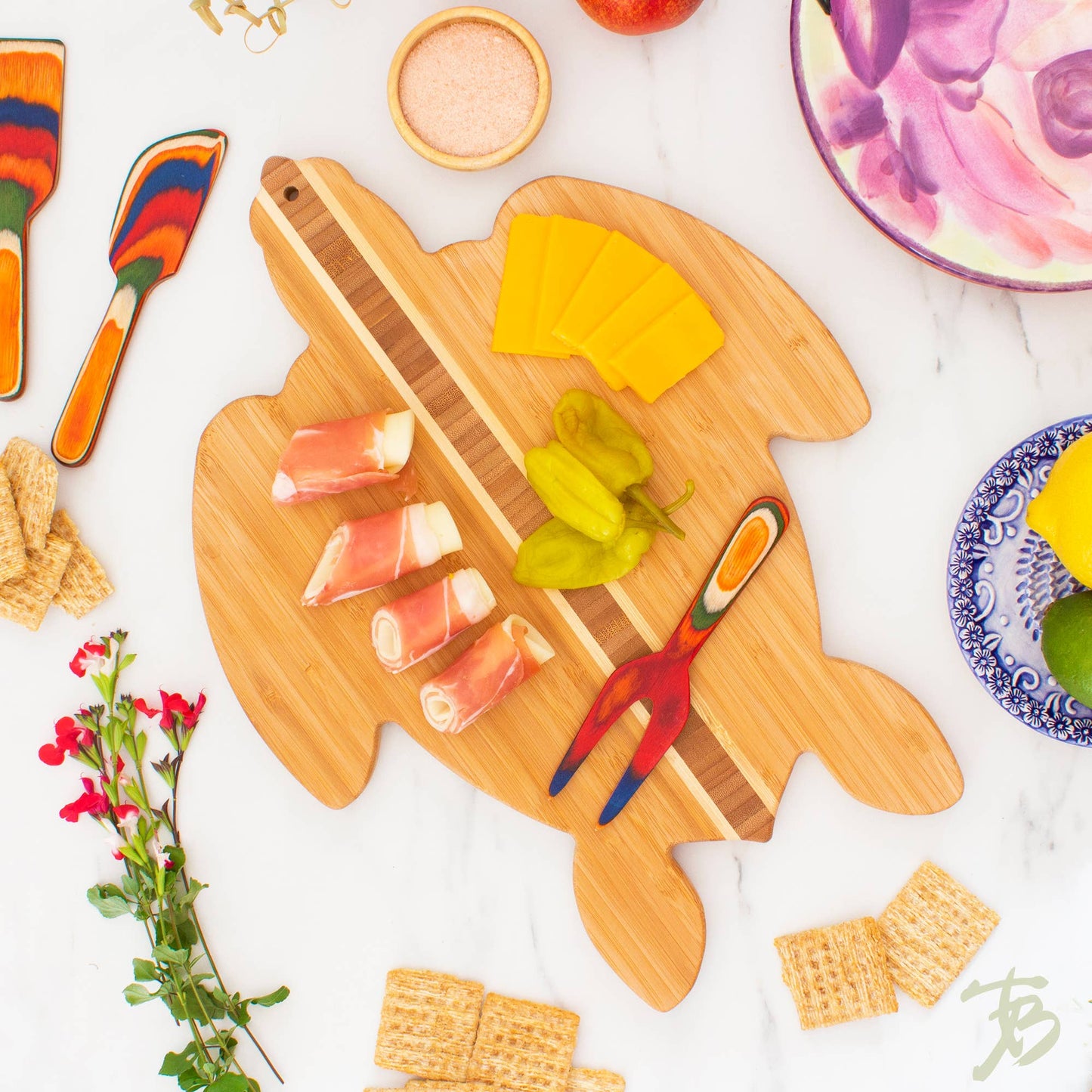 Sea Turtle Shaped Serving & Cutting Board