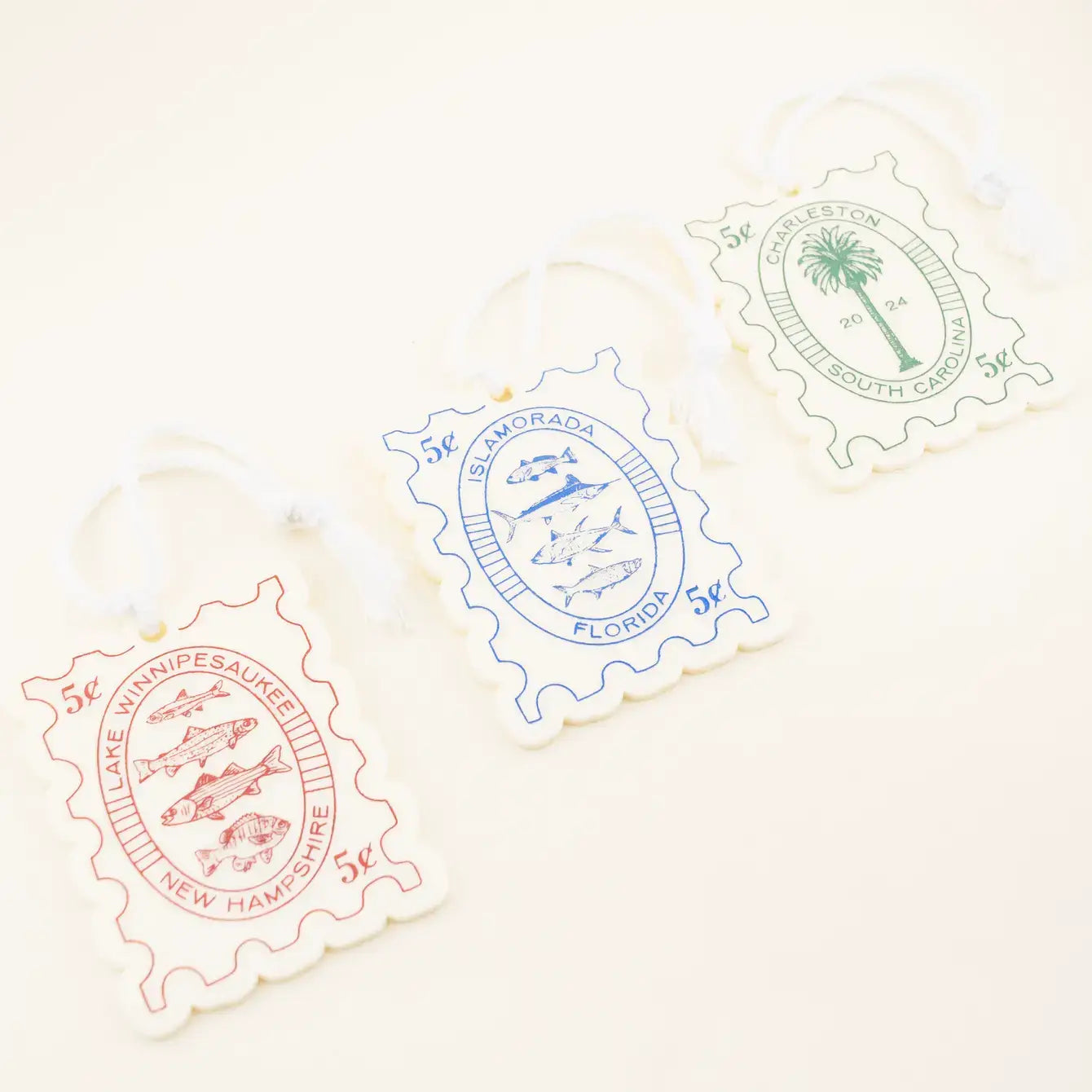 Palm Tree Postage Stamp Icon Ornament