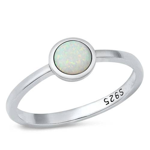 Glisten White Opal Ring