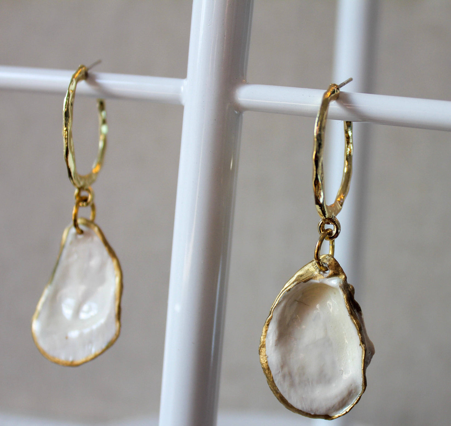 Caroline Hoops ~ Lowcountry Oyster Earrings