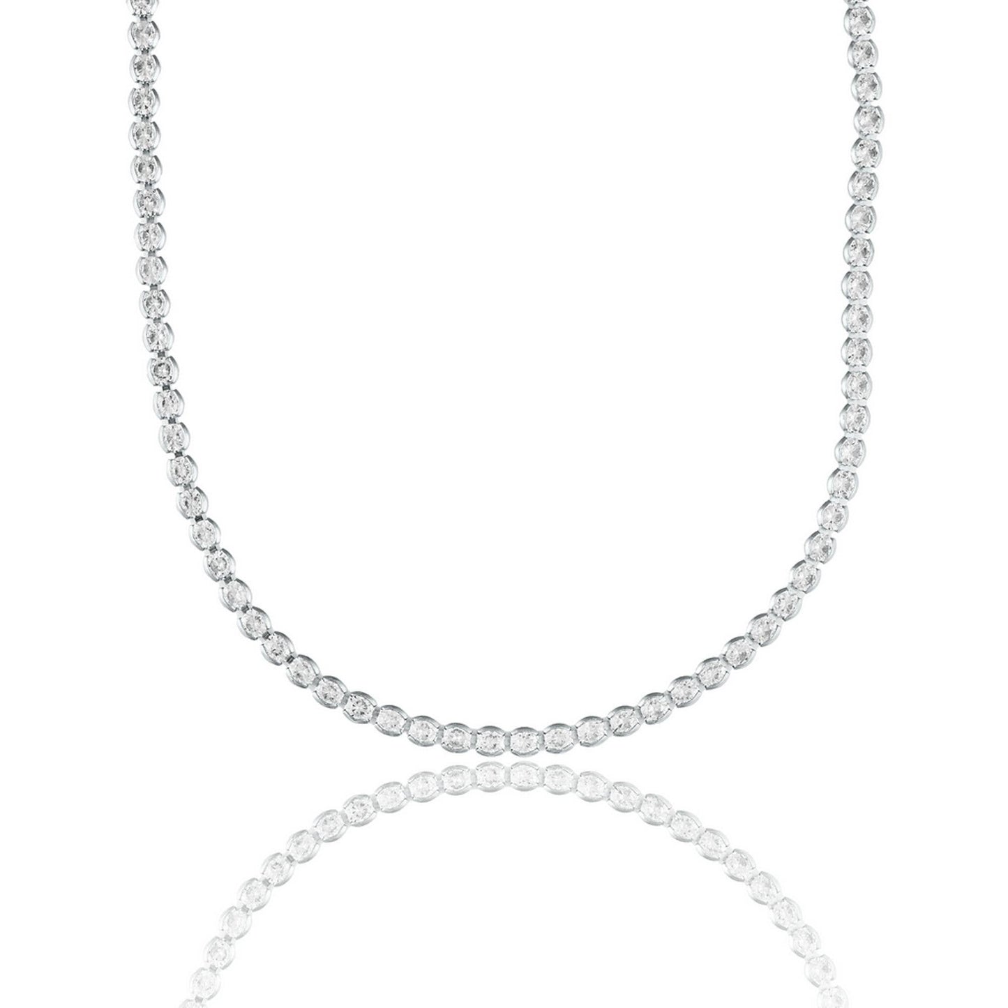 3mm Tennis Necklace Choker With Round Clear ~ Water Resistant