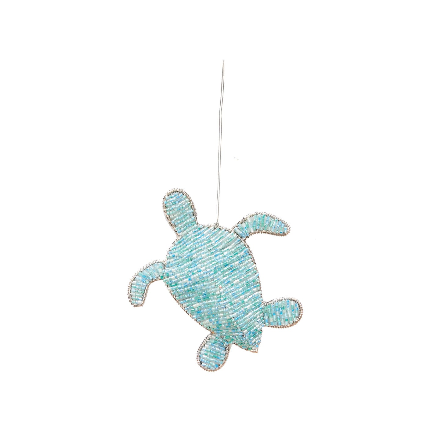 Christmas Sea Turtle Beaded Ornament
