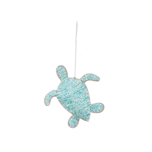 Christmas Sea Turtle Beaded Ornament