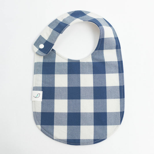 Charlie Snap Bib - Denim Gingham