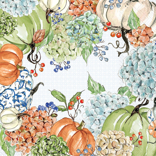 Fall Hydrangea Allover Cocktail Napkins 20 ct Rosanne Beck