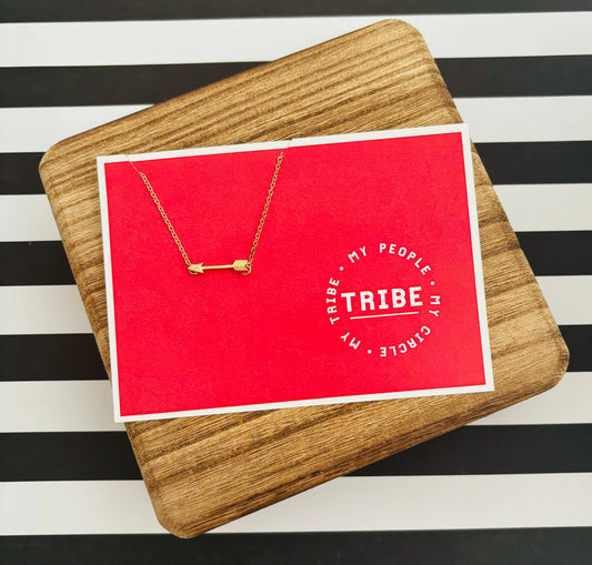 My Tribe Arrow Friend Gift Necklace On Stationery Card