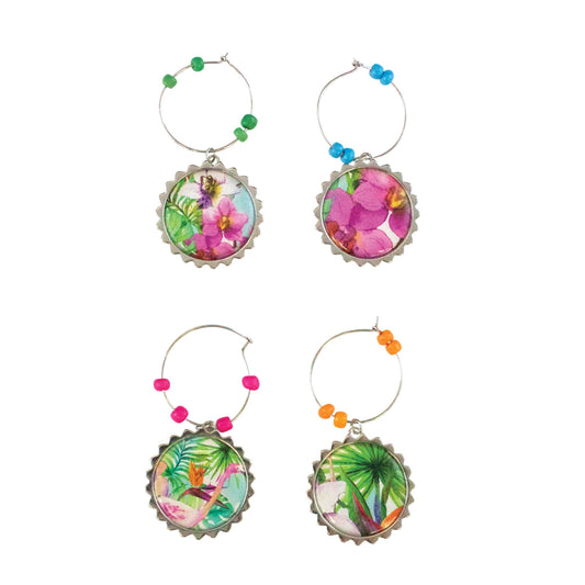 Flamingo Wine Charms Set