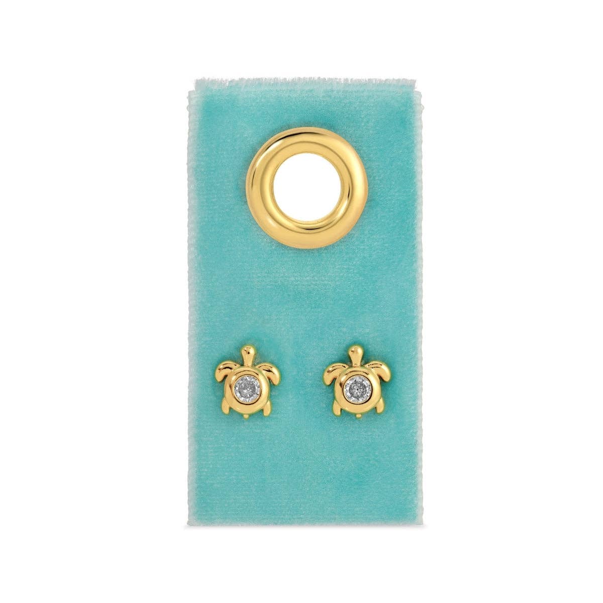 Turtle Studs on Velvet Tag