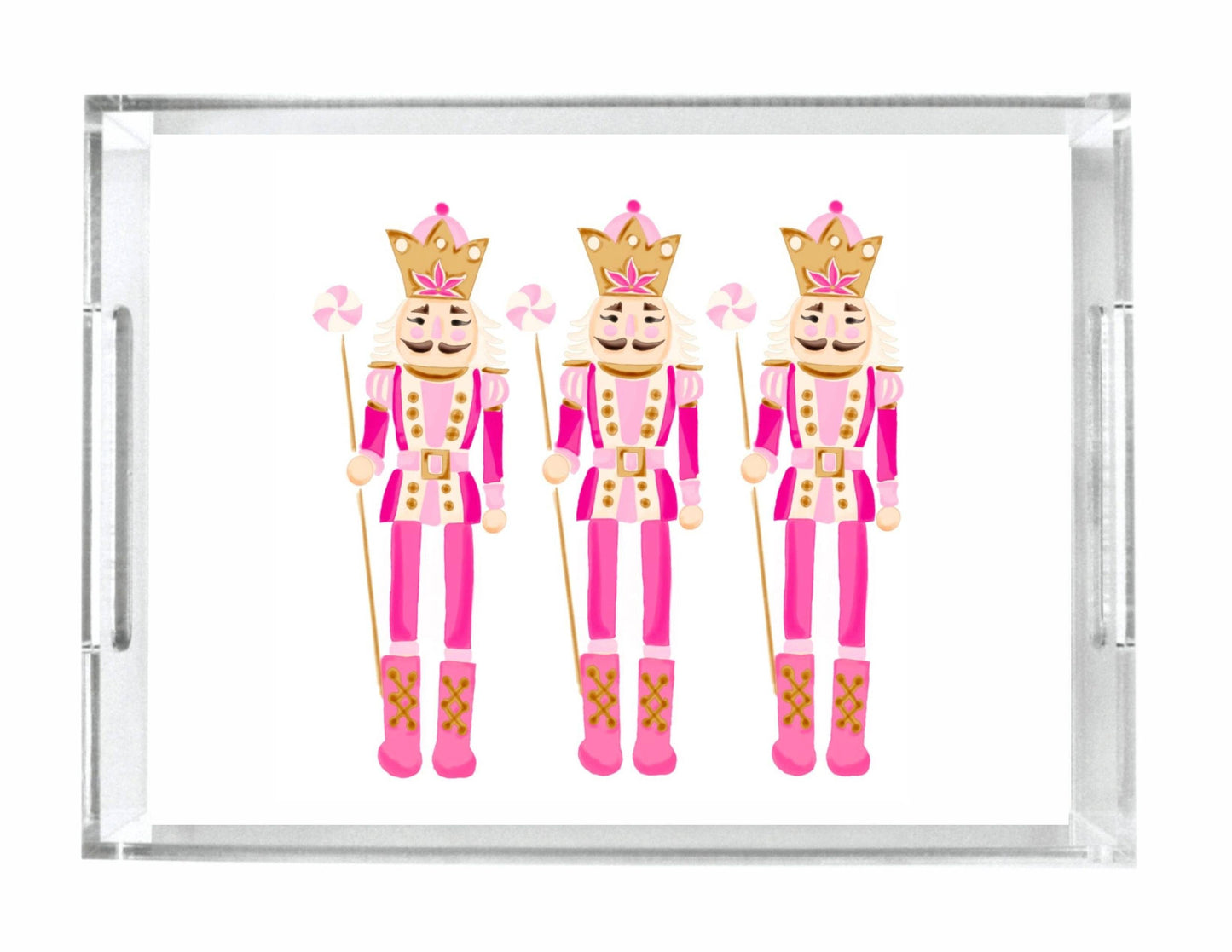 Acrylic Serving Tray - Pink Nutcracker Trio