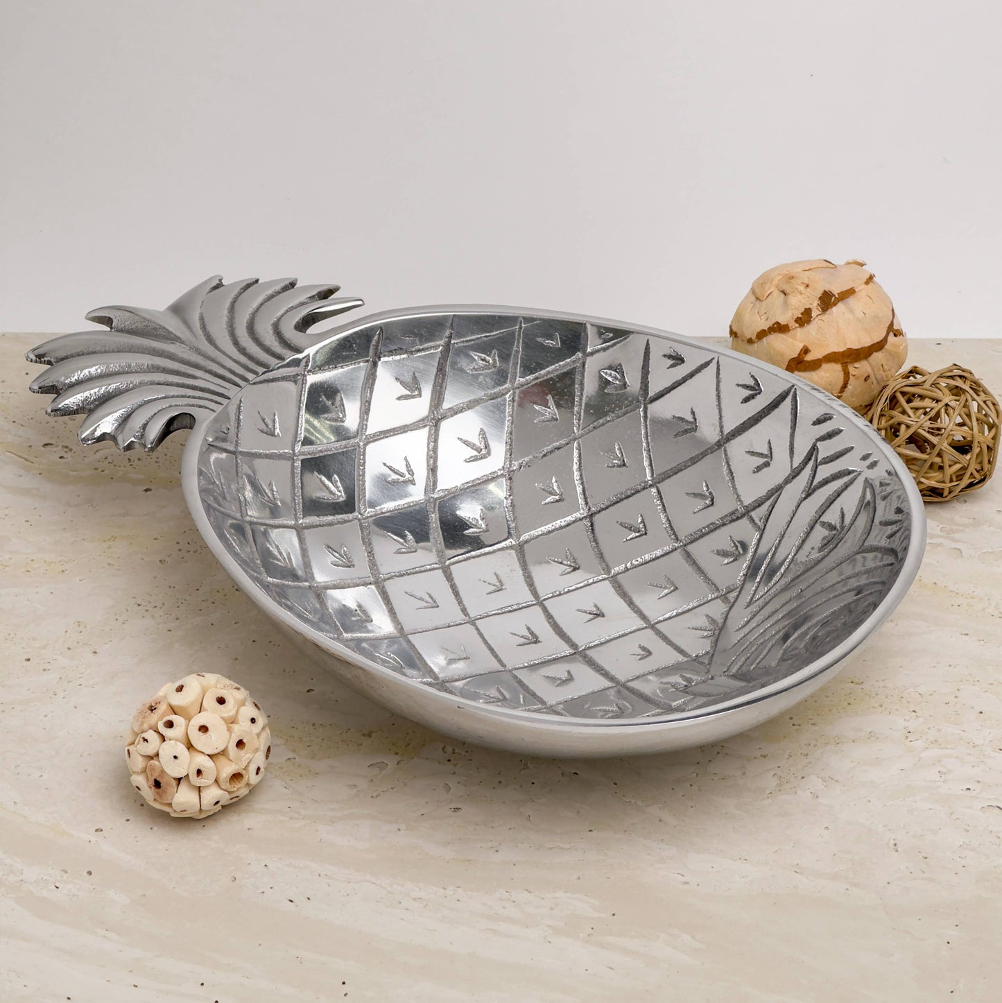 Etched Aluminum Pineapple Dish Small