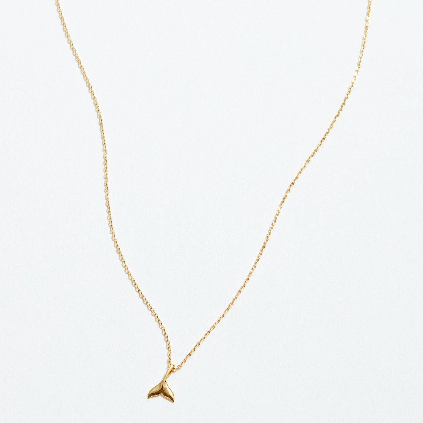 Gold Dipped Dainty Fish Tail Pendant Necklace