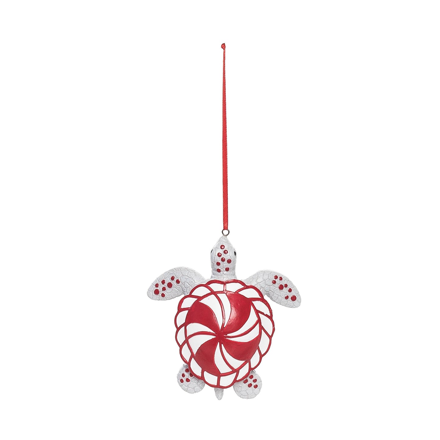 Christmas Peppermint Turtle Coastal Ornament