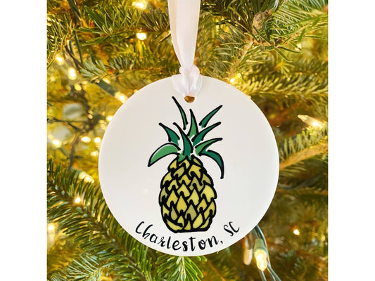 Pineapple Charleston, SC Ceramic Ornament