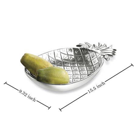 Etched Aluminum Pineapple Dish Small