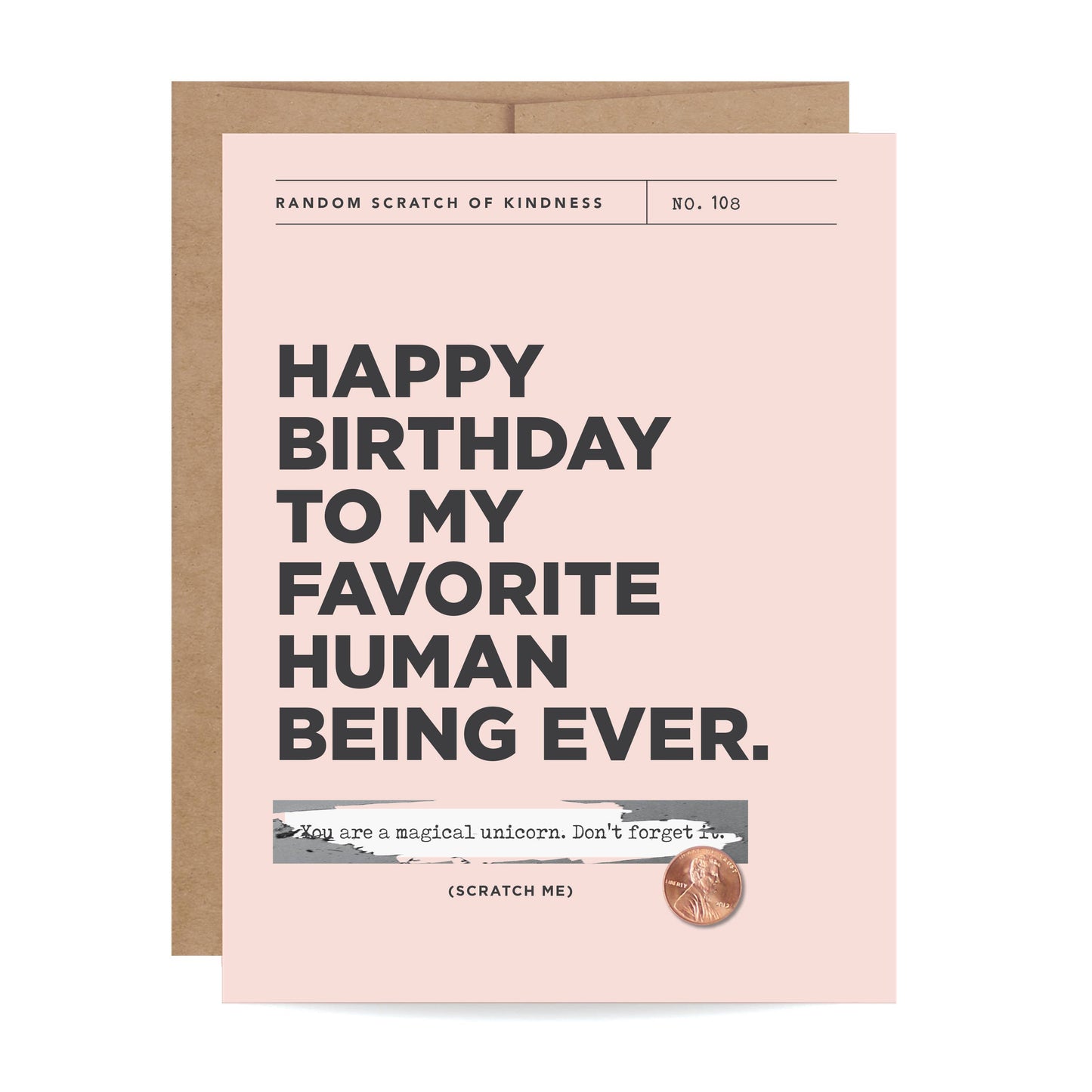 Scratch-off Card -  Favorite Human Being - Birthday