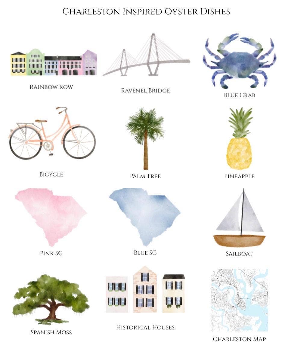 Charleston SC Inspired Oyster Wine Topper ~ Ravenel Bridge or Rainbow Row