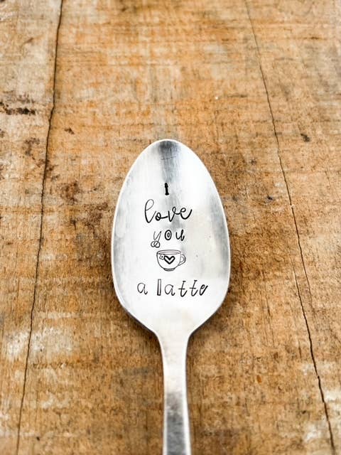 I Love You A Latte Vintage Stamped Spoon