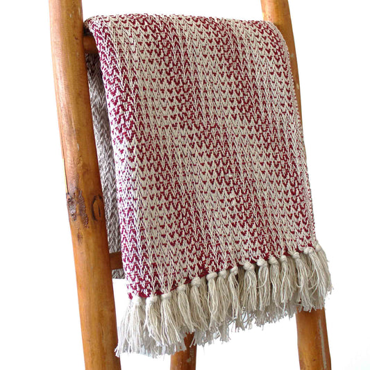 Boho Comfort Throw Blanket, 125x150cm, Ruby 2 Tone