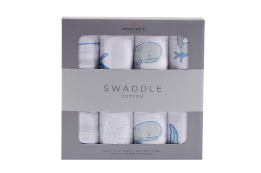 Ocean Friends Swaddle 4-Pack