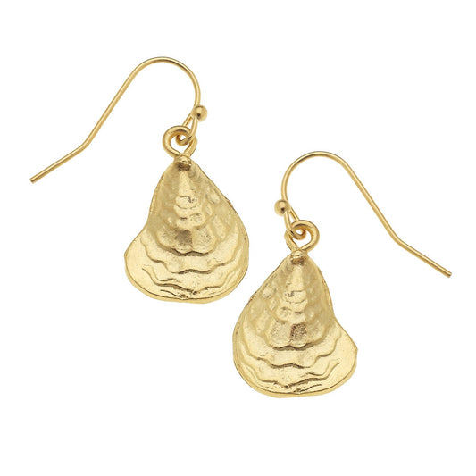 Gold Oyster Shell Earrings