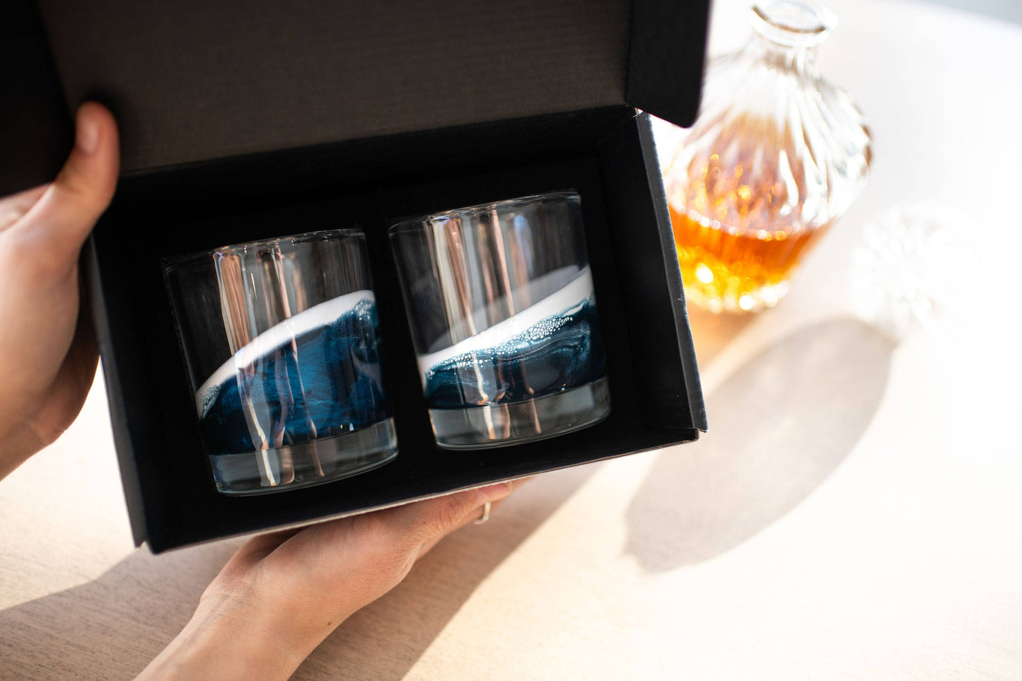 Resin Coated Old Fashioned Whisky Glasses