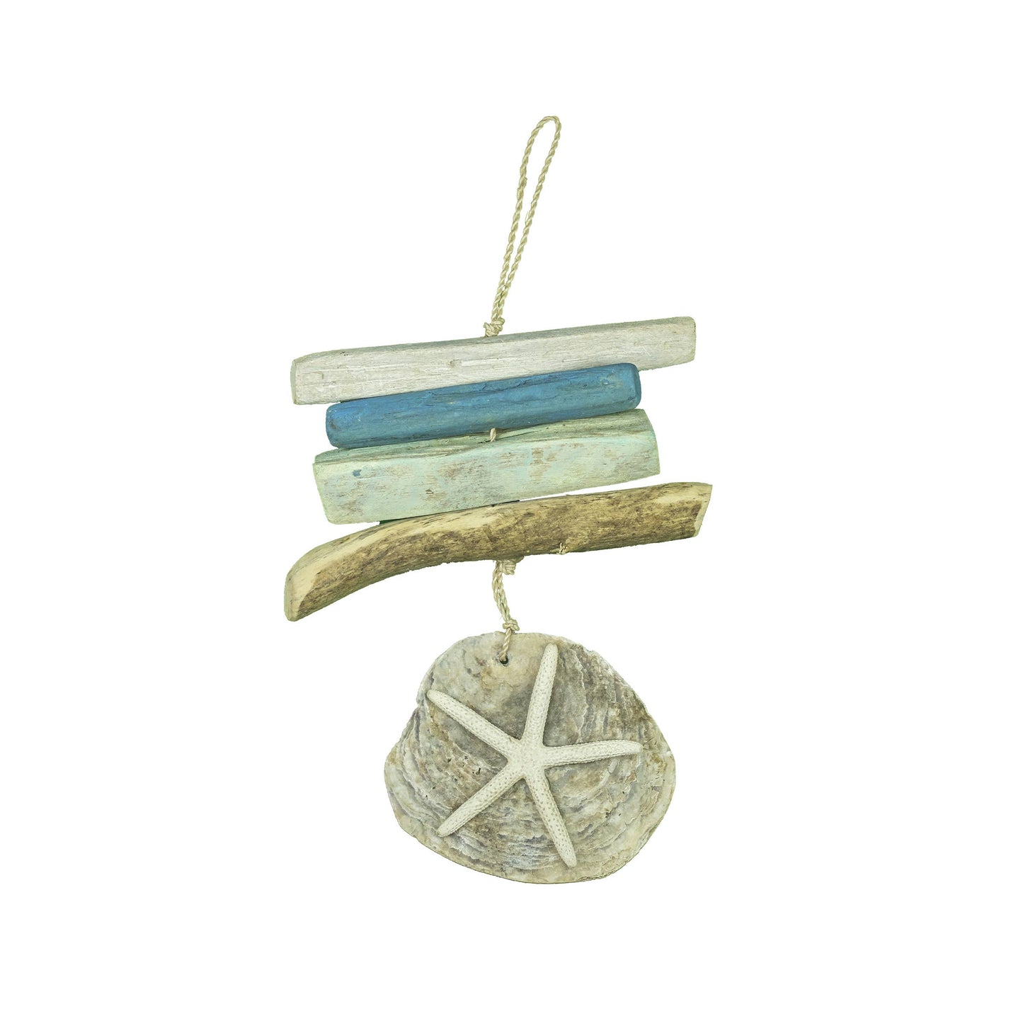 Driftwood Seastar In Shell Hanging Decor