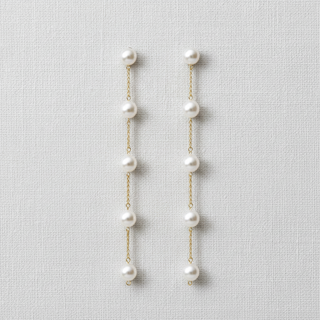 Sweet Pearl Tassel Drop Earrings