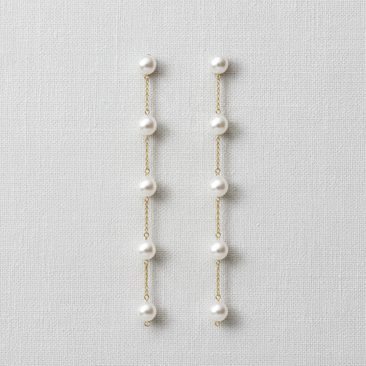 Sweet Pearl Tassel Drop Earrings