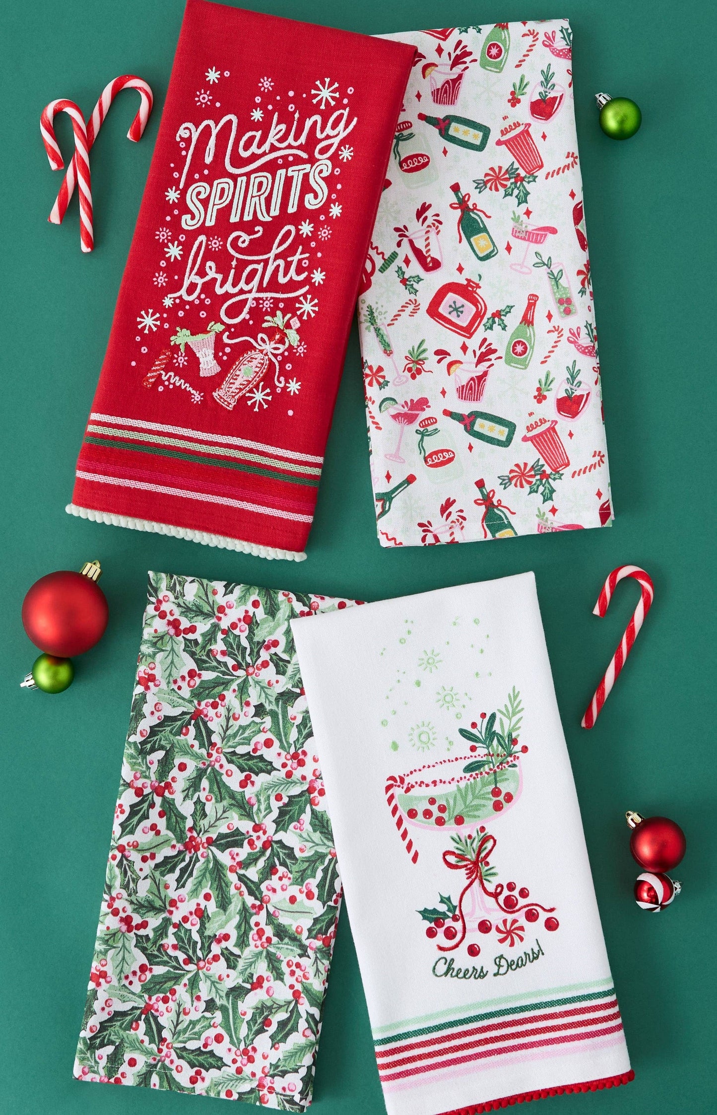 Spirits Bright Embellished Dishtowel