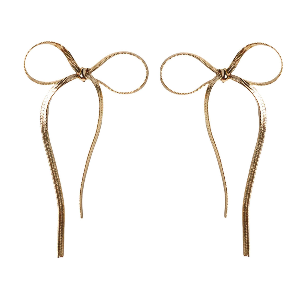 Maxi Gold Duster Bow Statement Earrings