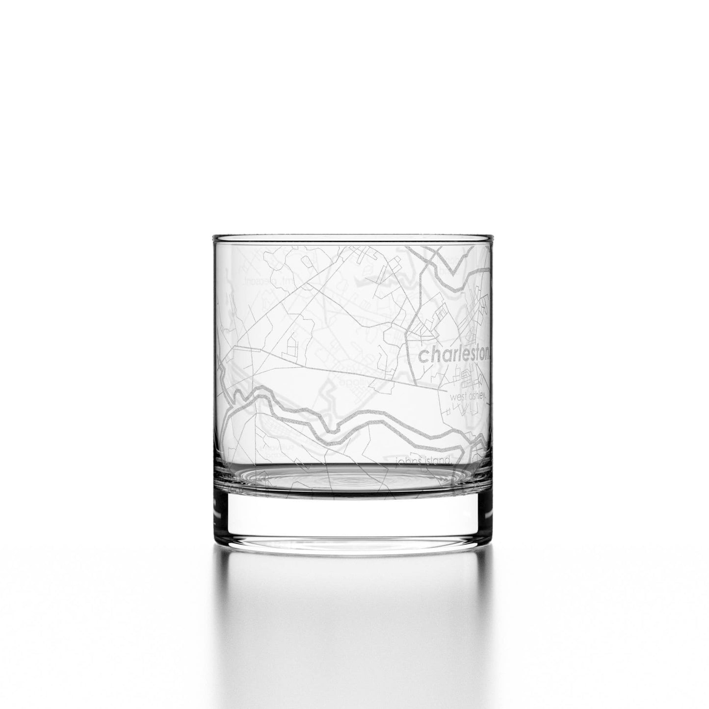 Charleston Map Rocks Whiskey Glass